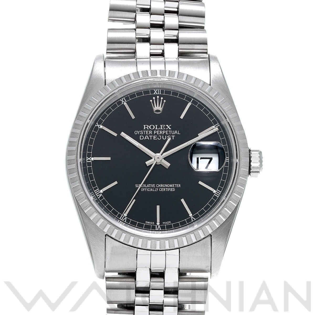 ロレックス デイトジャスト 16220 ブラック メンズ 時計 【中古】【wristwatch】