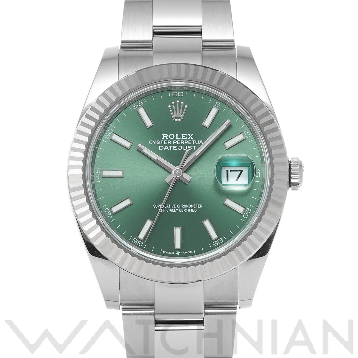 ロレックス デイトジャスト 41 126334 ミントグリーン メンズ 時計 【中古】【wristwatch】