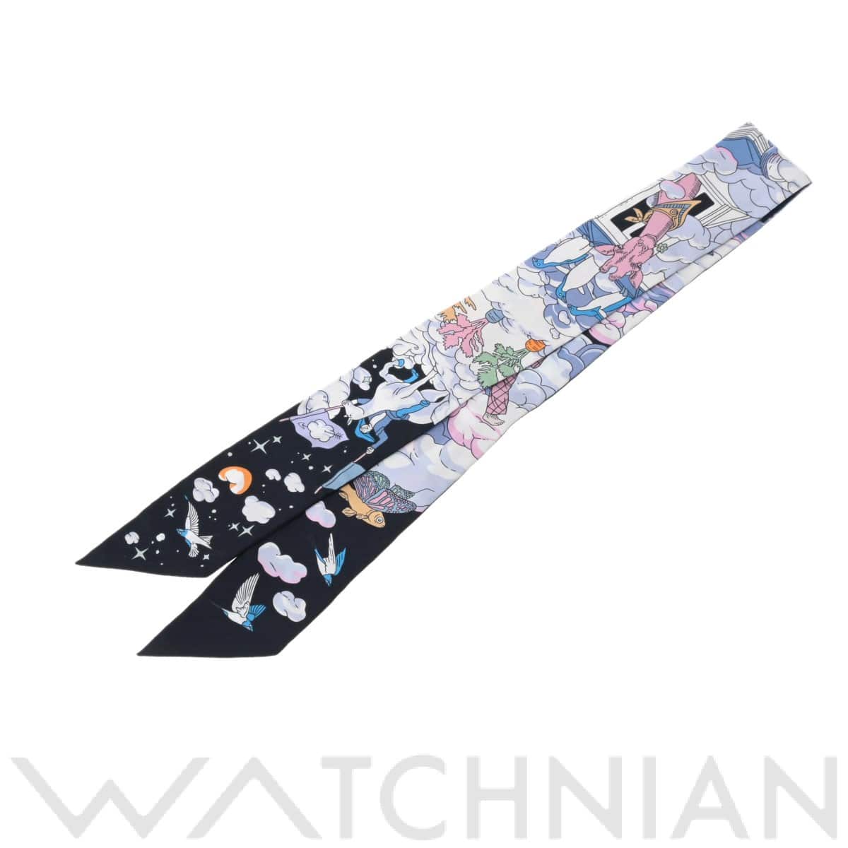 エルメス / HERMES ツイリー SUR MON NUAGE ブラック 063900S シルク100％ レディース 【中古】【other】