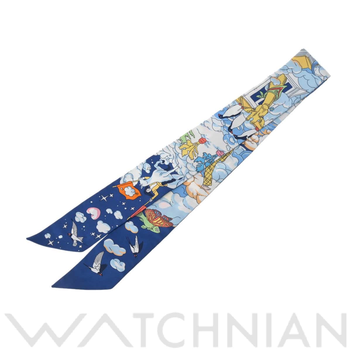 エルメス / HERMES ツイリー SUR MON NUAGE ブルー シルク100％ レディース 【未使用】【other】