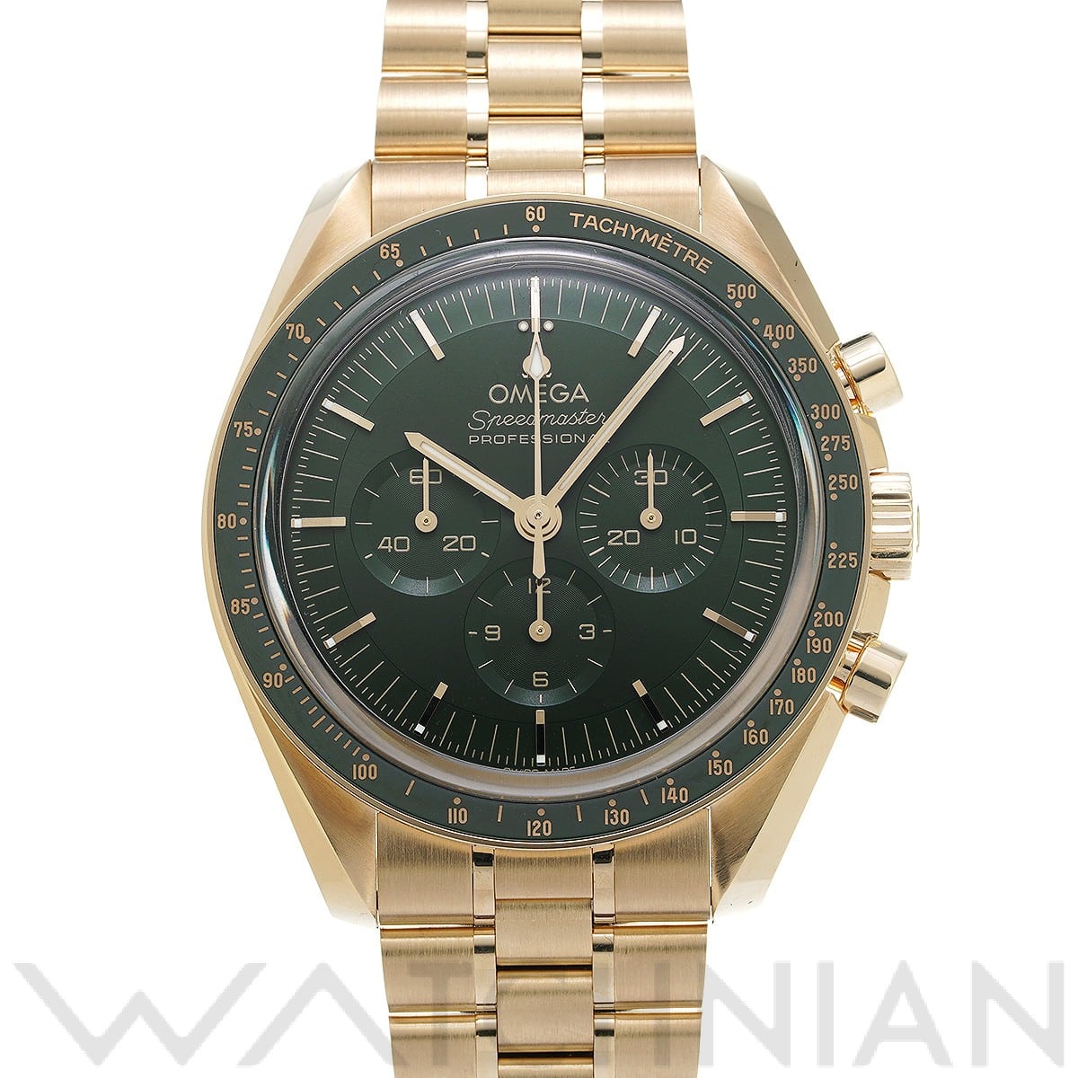 オメガ スピードマスター ムーンウォッチ プロフェッショナル コーアクシャル マスタークロノメーター 310.60.42.50.10.001 グリーン メンズ 時計 【未使用】【wristwatch】