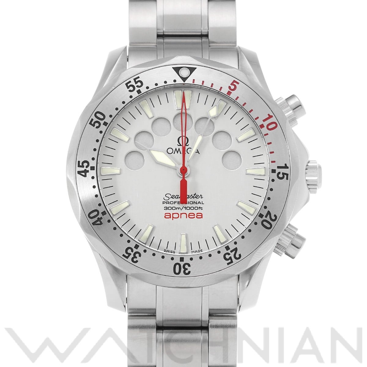 オメガ シーマスター 300 アプネア ジャック・マイヨール 2595.30 シルバー メンズ 時計 【中古】【wristwatch】