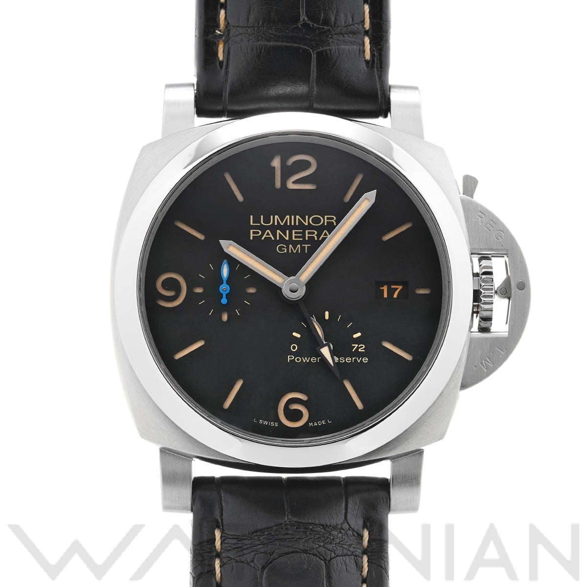 パネライ ルミノール GMT パワーリザーブ PAM01321 ブラック メンズ 時計 【中古】【wristwatch】