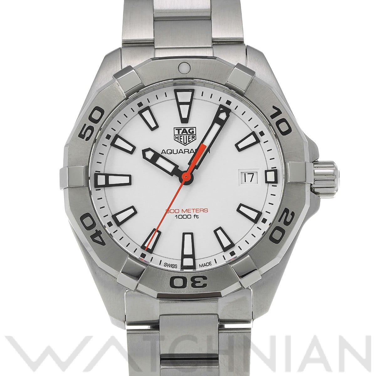 タグ ホイヤー / TAG HEUER アクアレーサー クォーツ WBD1111.BA0928 ホワイト メンズ 時計 【中古】【wristwatch】