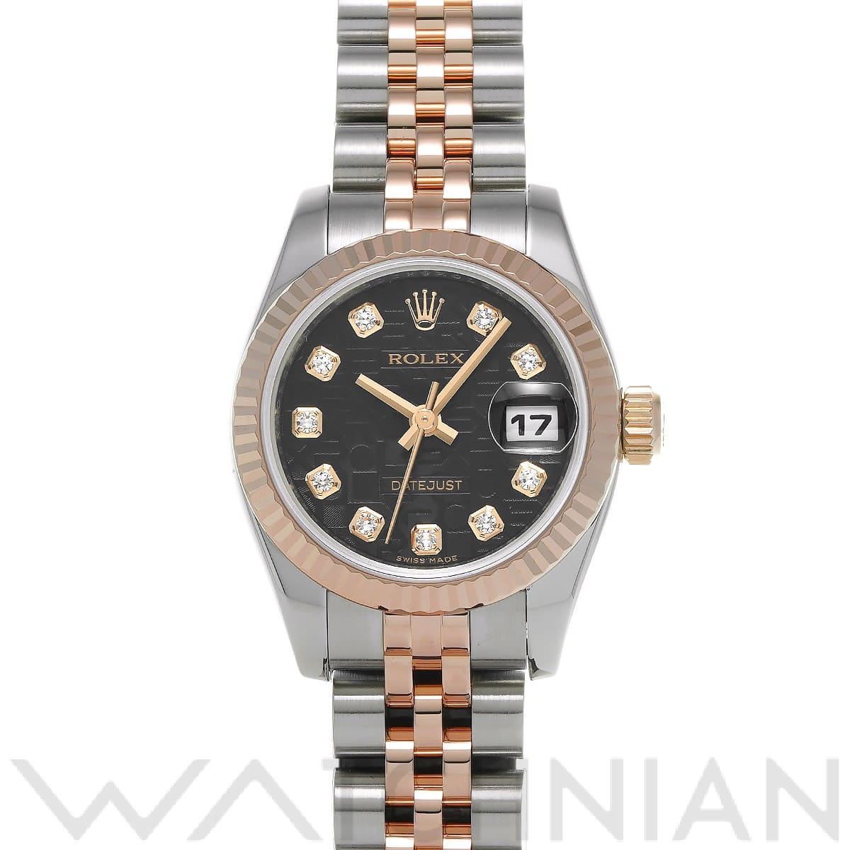 ロレックス レディ デイトジャスト 26 179171G ブラックコンピュータ/ダイヤモンド レディース 時計 【中古】【wristwatch】
