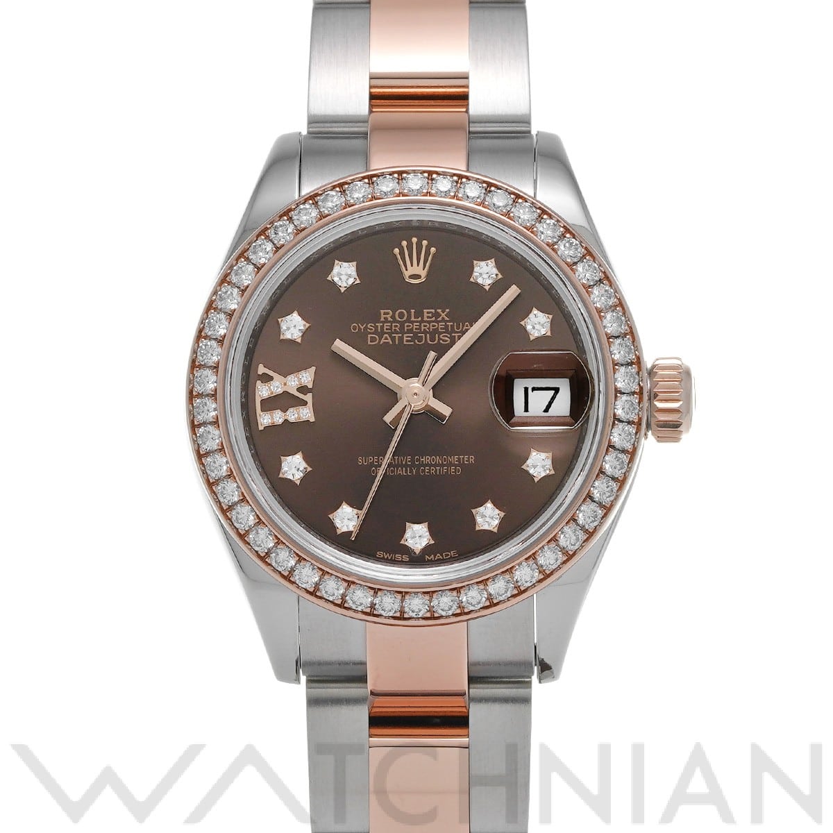 ロレックス レディ デイトジャスト 28 279381RBR チョコレート/ダイヤモンド レディース 時計 【中古】【wristwatch】