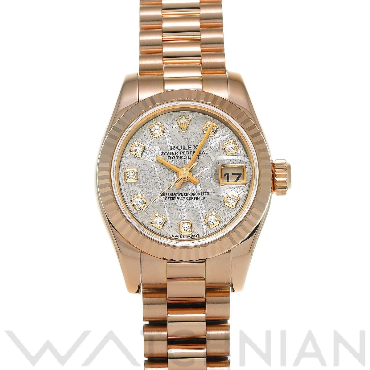 ロレックス レディ デイトジャスト 26 179175G メテオライト/ダイヤモンド レディース 時計 【中古】【wristwatch】