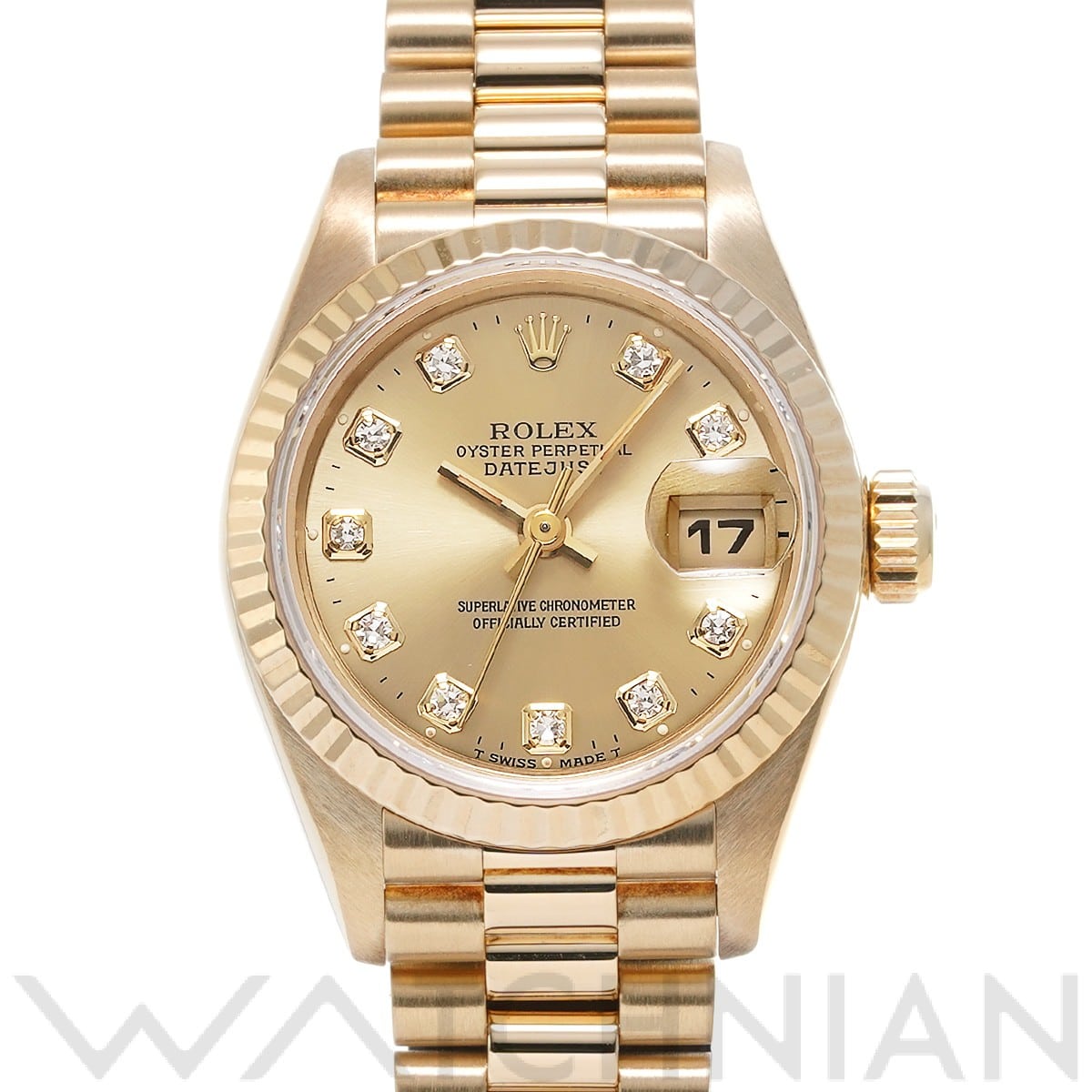 ロレックス デイトジャスト 69178G シャンパン/ダイヤモンド レディース 時計 【中古】【wristwatch】