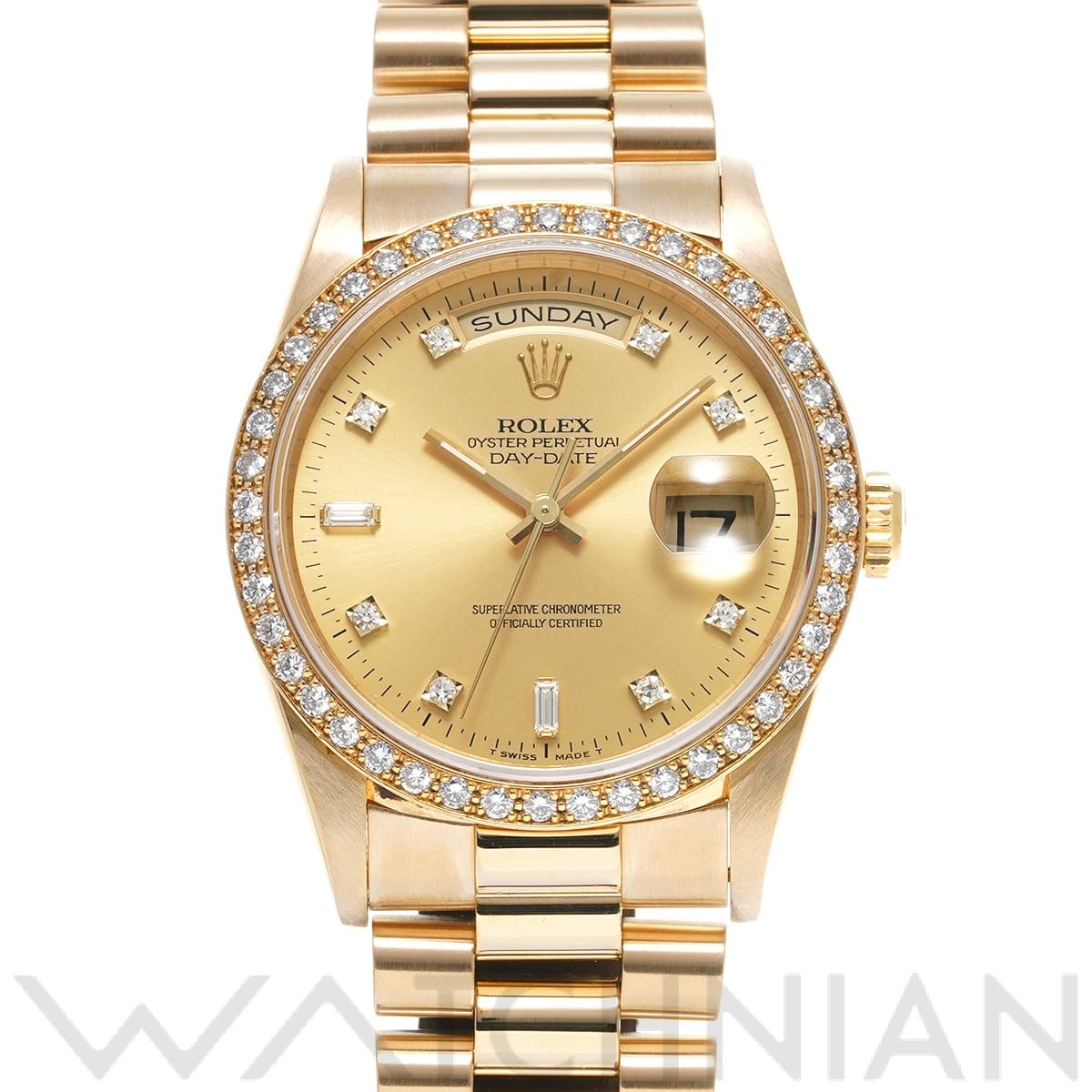 ロレックス デイデイト 18348A シャンパン/ダイヤモンド メンズ 時計 【中古】【wristwatch】