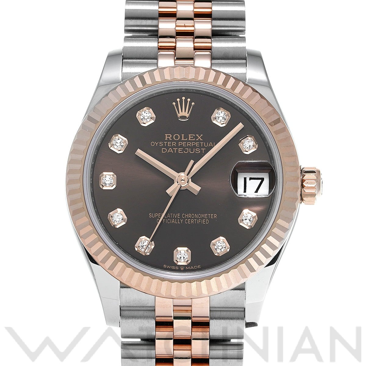 ロレックス デイトジャスト 31 278271G ブラウン/ダイヤモンド レディース 時計 【中古】【wristwatch】