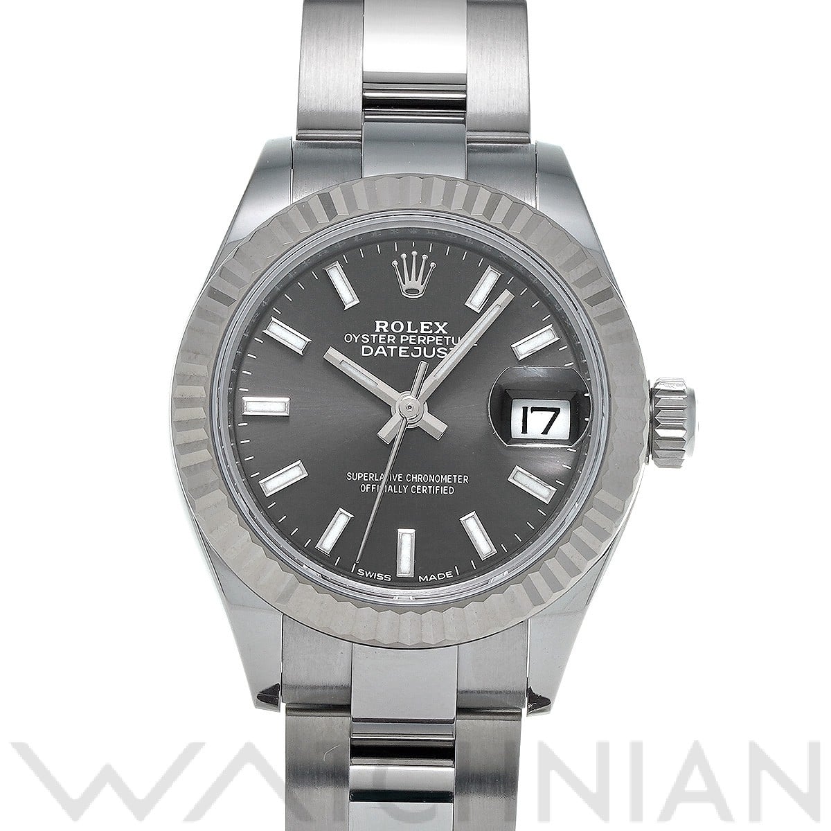 ロレックス レディ デイトジャスト 28 279174 ダークグレー レディース 時計 【中古】【wristwatch】