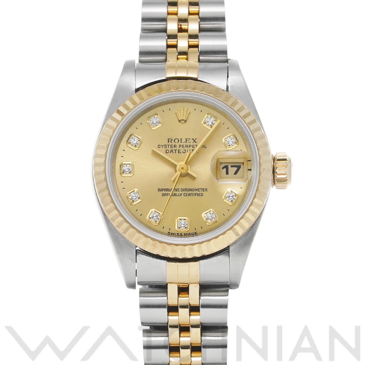 ロレックス デイトジャスト 69173G シャンパン/ダイヤモンド レディース 時計 【中古】【wristwatch】