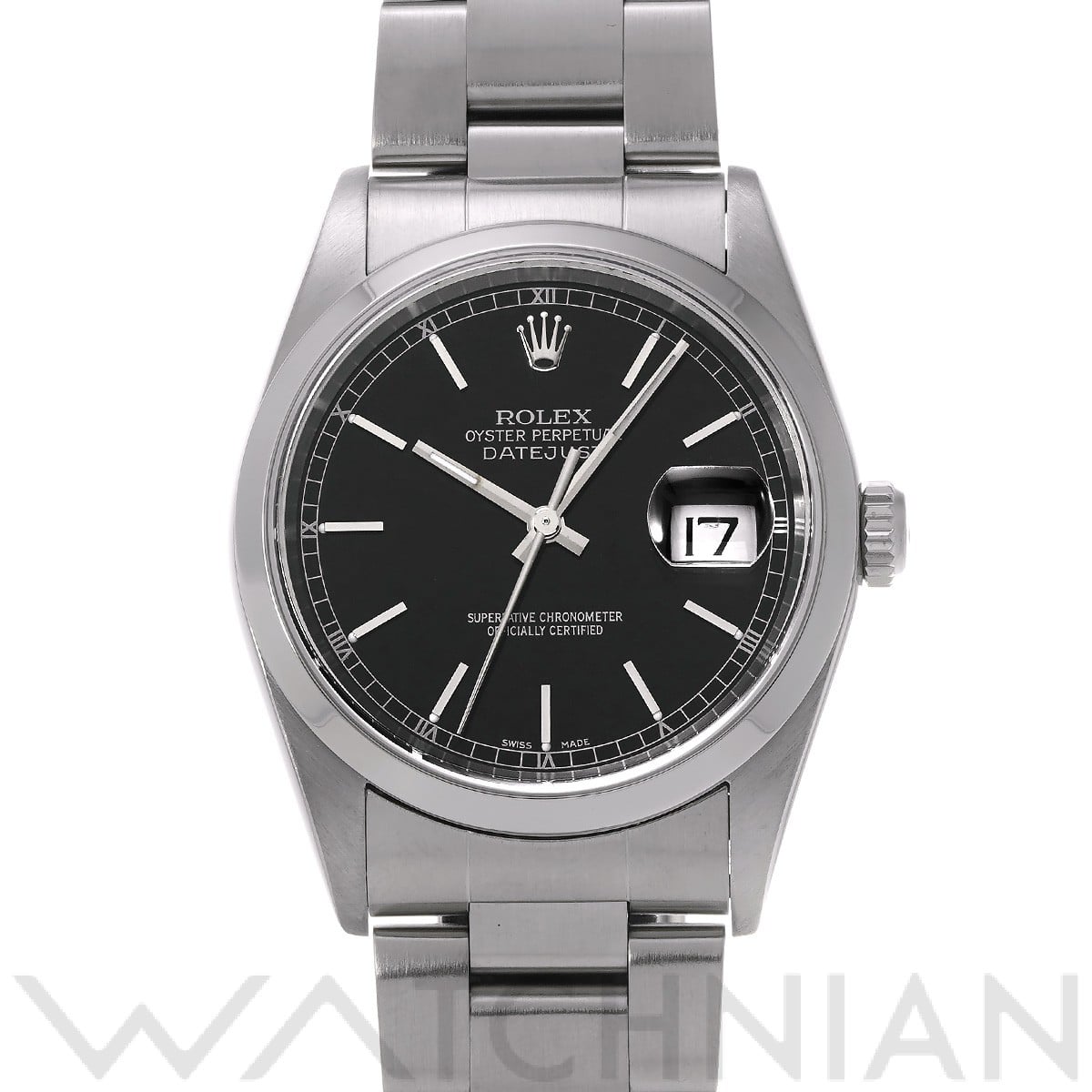 ロレックス デイトジャスト 16200 ブラック メンズ 時計 【中古】【wristwatch】