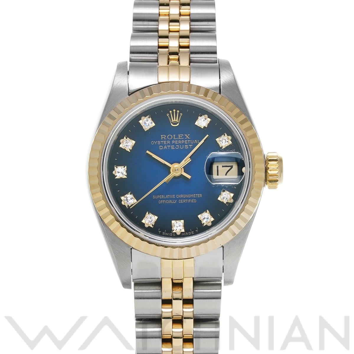 ロレックス デイトジャスト 69173G ブルー・グラデーション/ダイヤモンド レディース 時計 【中古】【wristwatch】