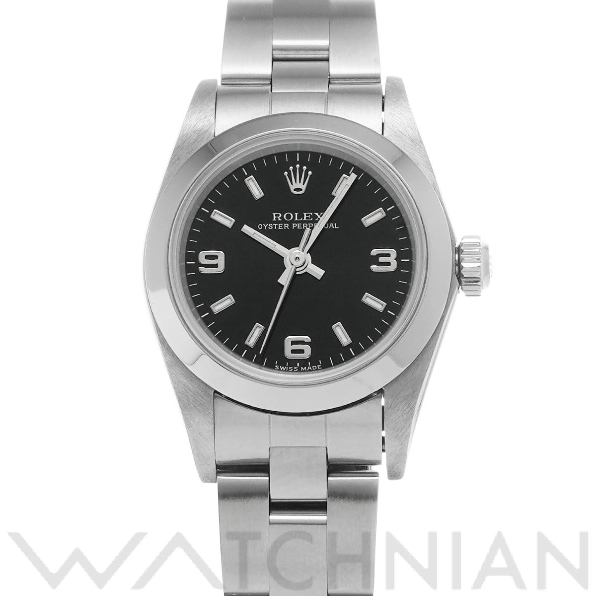 ロレックス オイスターパーペチュアル 76080 ブラック レディース 時計 【中古】【wristwatch】