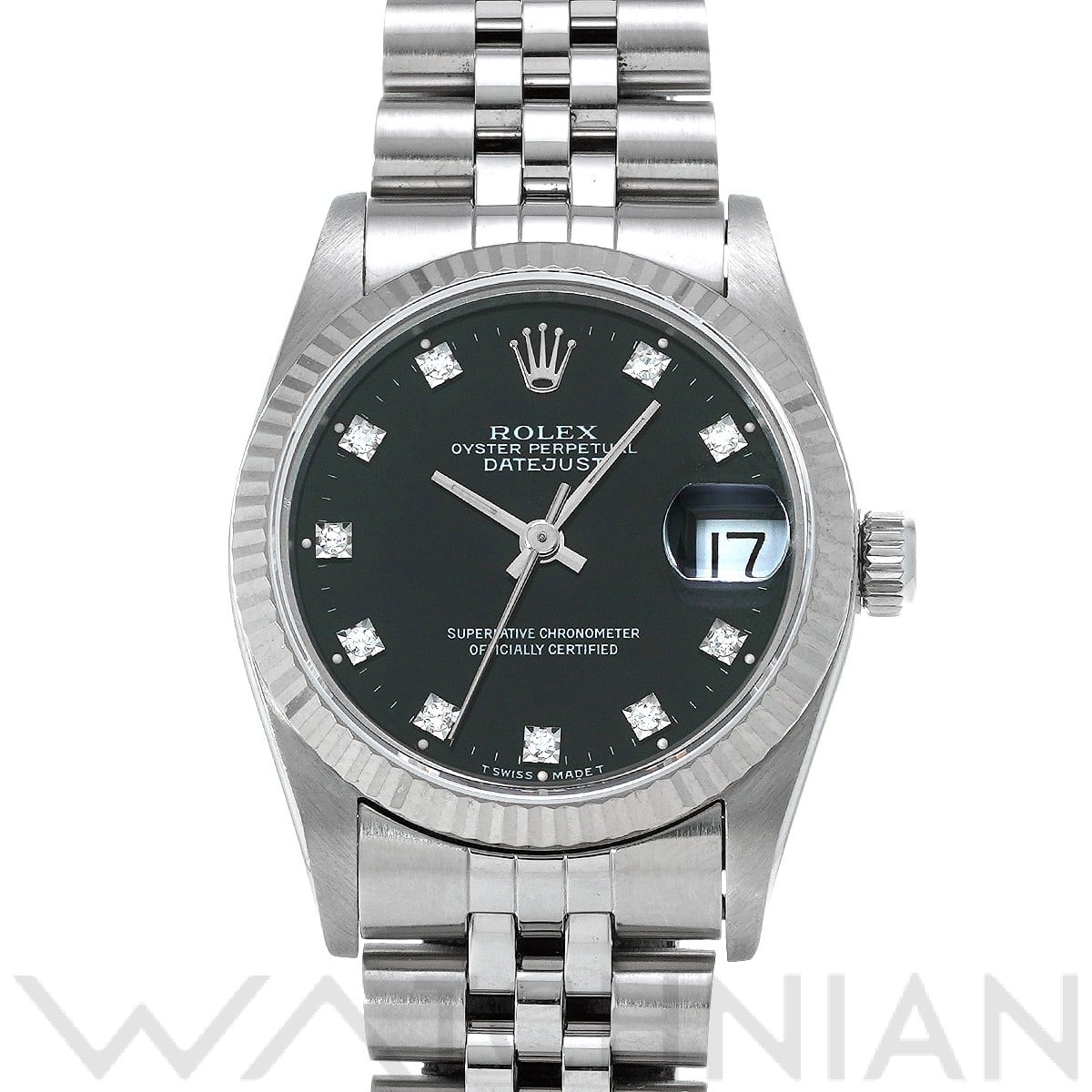 ロレックス デイトジャスト 68274G ブラック ユニセックス 時計 【中古】【wristwatch】