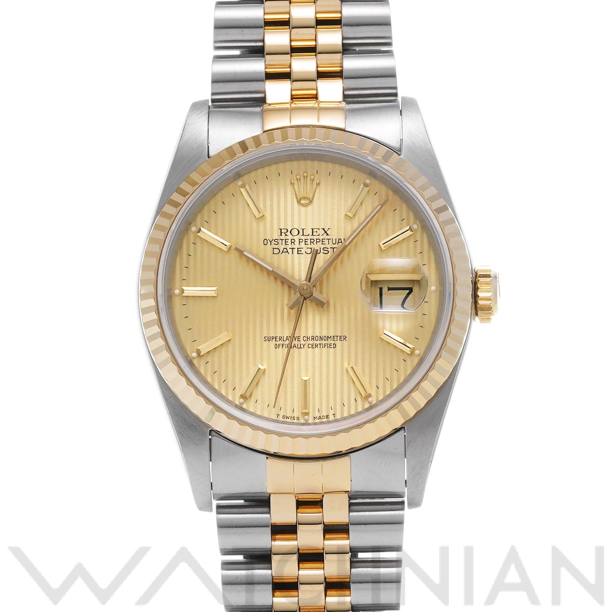 ロレックス デイトジャスト 16233 シャンパンタペストリー メンズ 時計 【中古】【wristwatch】