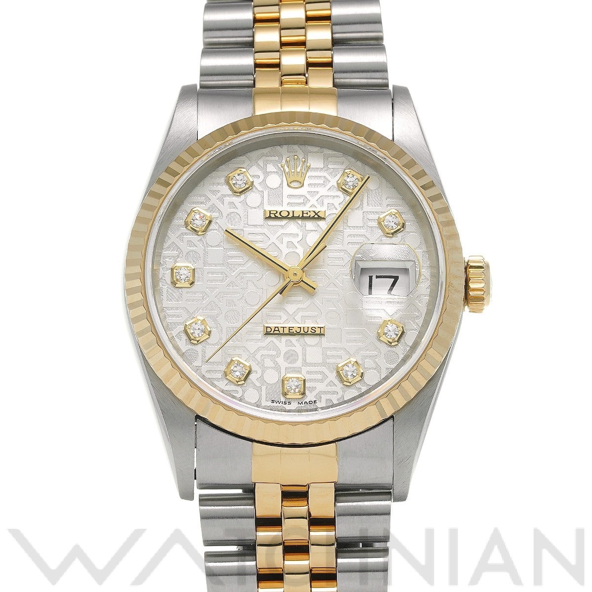 ロレックス デイトジャスト 16233G シルバーコンピュータ/ダイヤモンド メンズ 時計 【中古】【wristwatch】