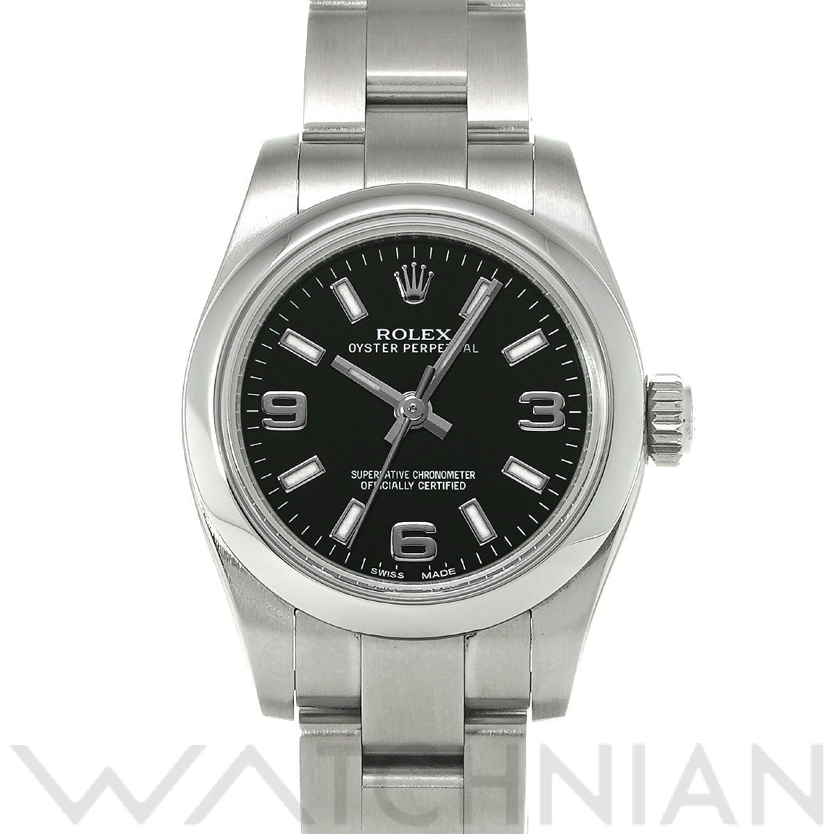 ロレックス オイスターパーペチュアル 26 176200 ブラック レディース 時計 【中古】【wristwatch】