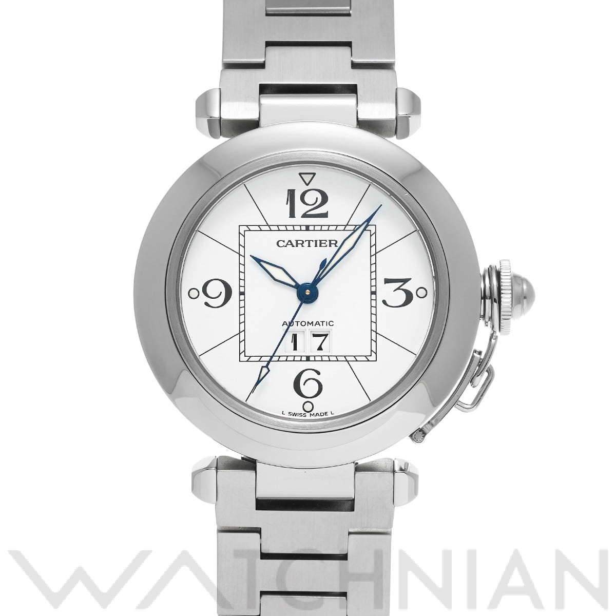 カルティエ / CARTIER パシャC ビッグデイト W31055M7 ホワイト ユニセックス 時計 【中古】【wristwatch】