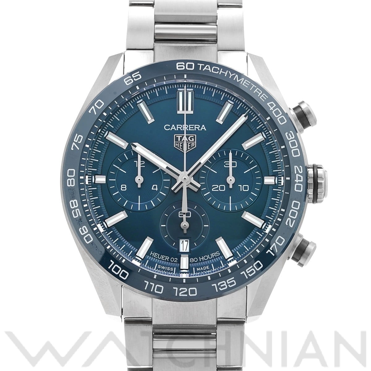 タグ ホイヤー / TAG HEUER カレラ キャリバーホイヤー02 クロノグラフ CBN2A1A.BA0643 ブルー メンズ 時計 【中古】【wristwatch】
