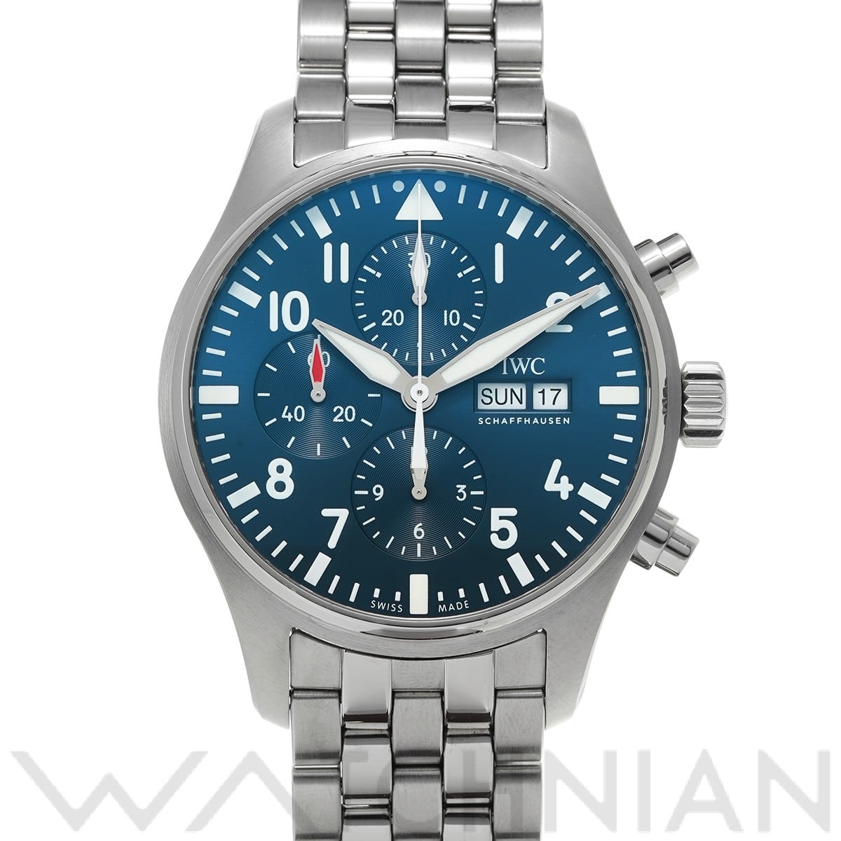IWC パイロットウォッチ クロノグラフ プティ・プランス IW377717 ブルー メンズ 時計 【中古】【wristwatch】