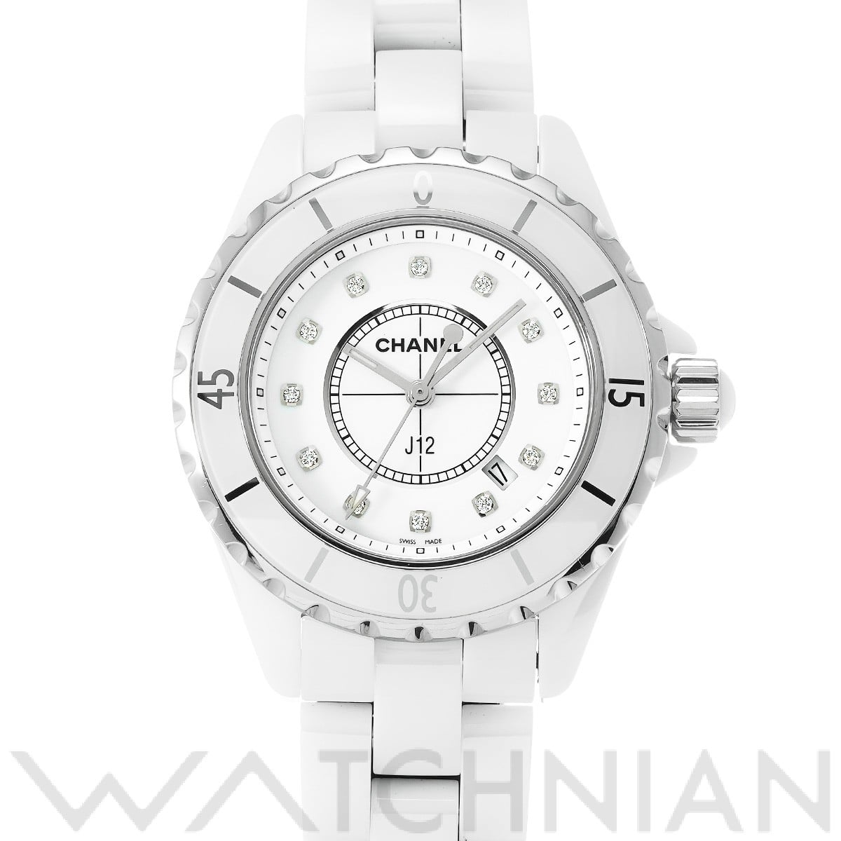 シャネル / CHANEL J12 33MM H1628 ホワイト/ダイヤモンド レディース 時計 【中古】【wristwatch】