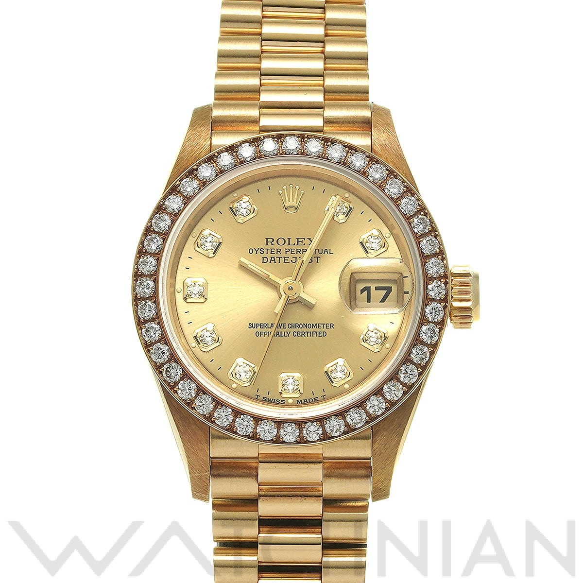 ロレックス デイトジャスト 69138G シャンパン/ダイヤモンド レディース 時計 【中古】【wristwatch】