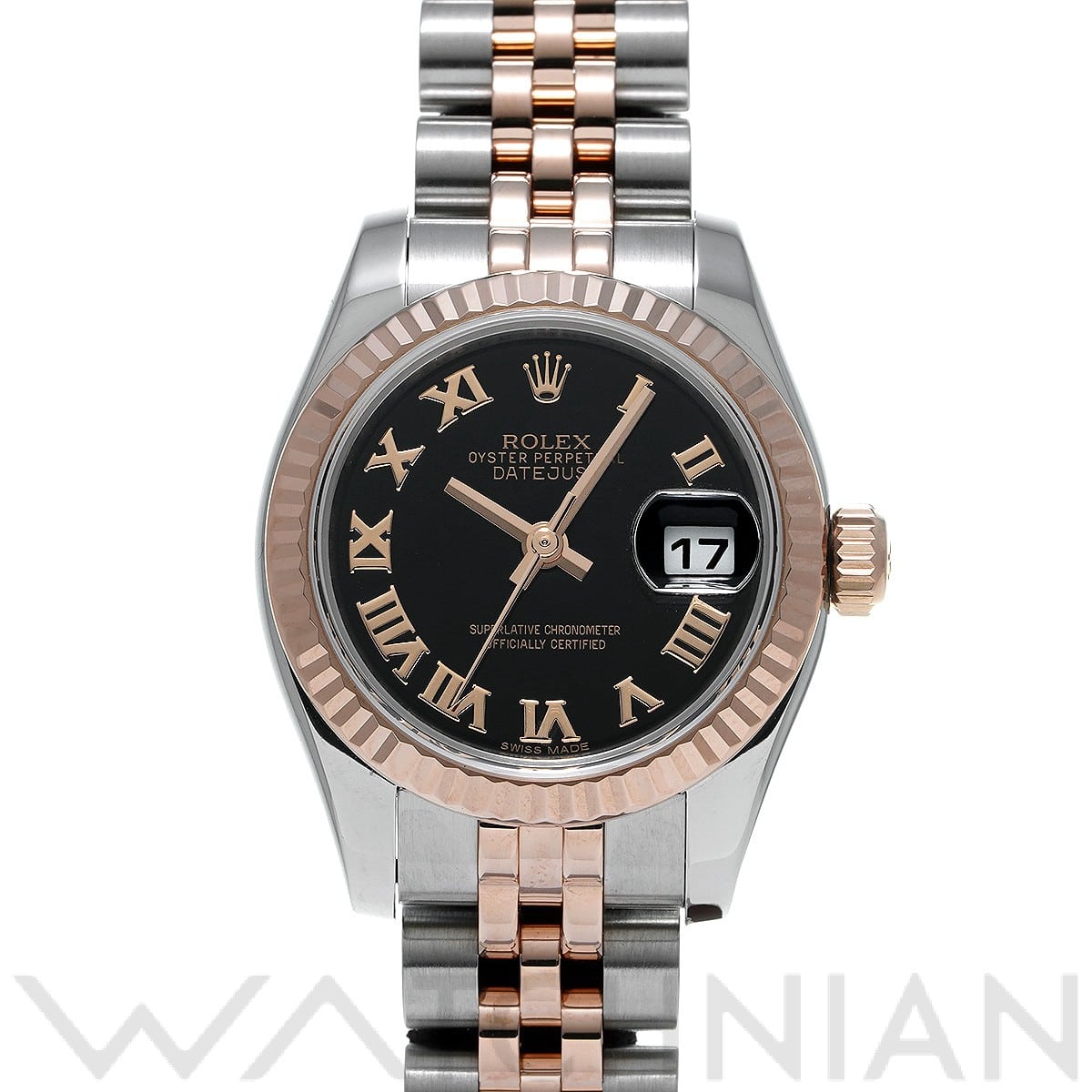 ロレックス レディ デイトジャスト 26 179171 ブラック/ダイヤモンド レディース 時計 【中古】【wristwatch】