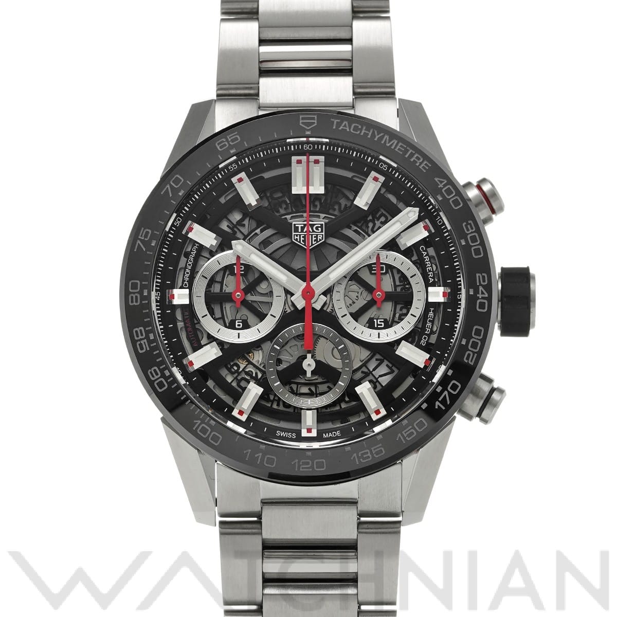 タグ ホイヤー / TAG HEUER カレラ キャリバーホイヤー02 クロノグラフ CBG2010.BA0662 ブラック メンズ 時計 【中古】【wristwatch】