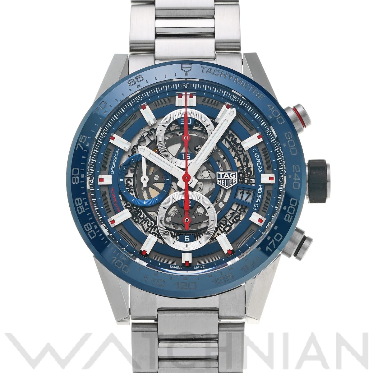 タグ ホイヤー カレラ キャリバーホイヤー01 クロノグラフ CAR201T.BA0766 ブルー メンズ 時計 【中古】【wristwatch】