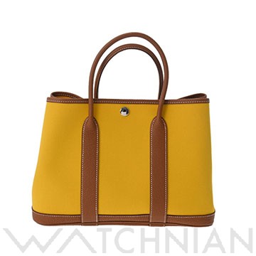 エルメス / HERMES ガーデンパーティ TPM ライム/ゴールド/パラジウム金具 ネゴンダ/トワルオフィシエ レディース バッグ 【未使用】【bag】