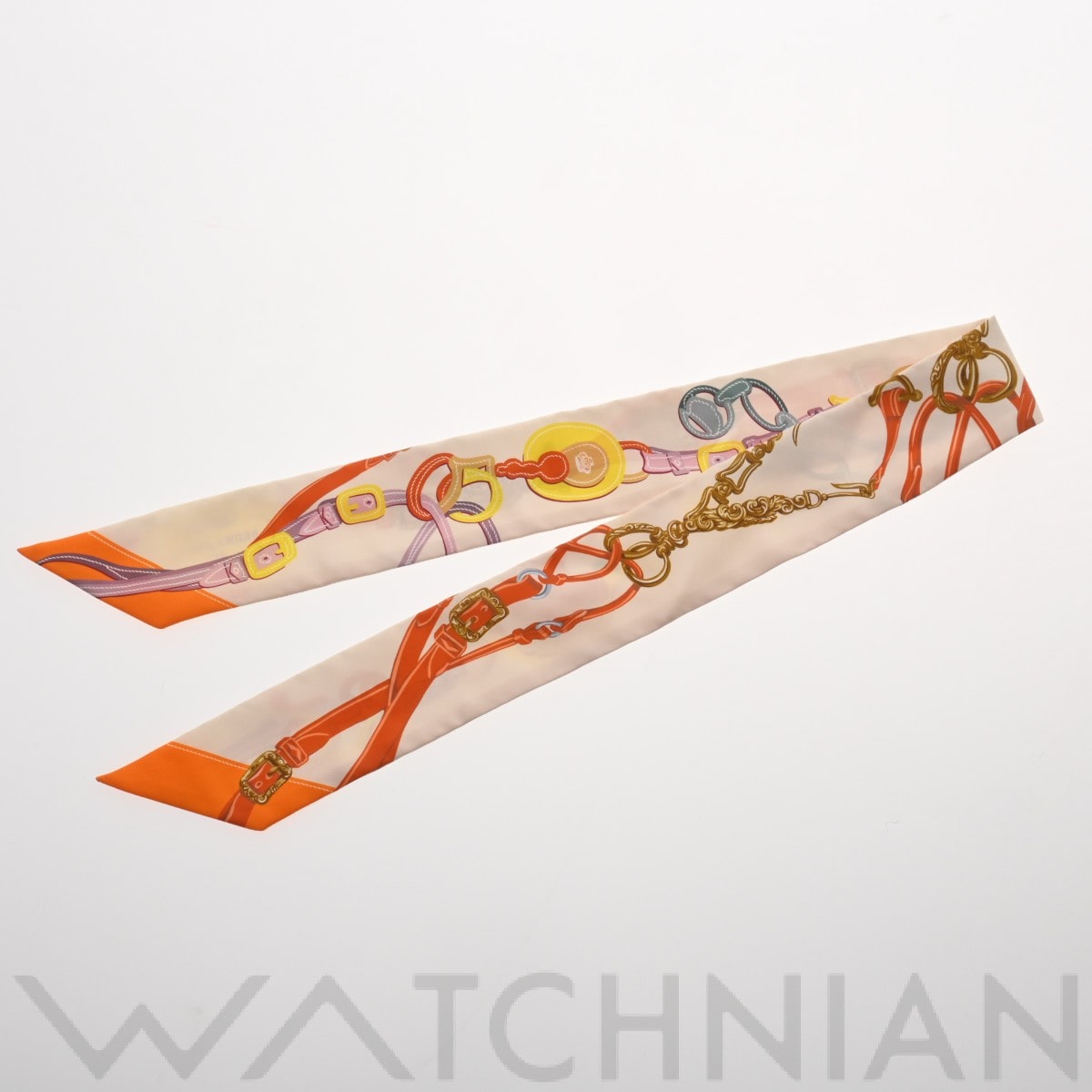 エルメス / HERMES ツイリー BRIDES DE GALA APPLIQ アイボリー/ジョーヌ/オレンジ 063940S シルク100％ レディース 【新品】【other】