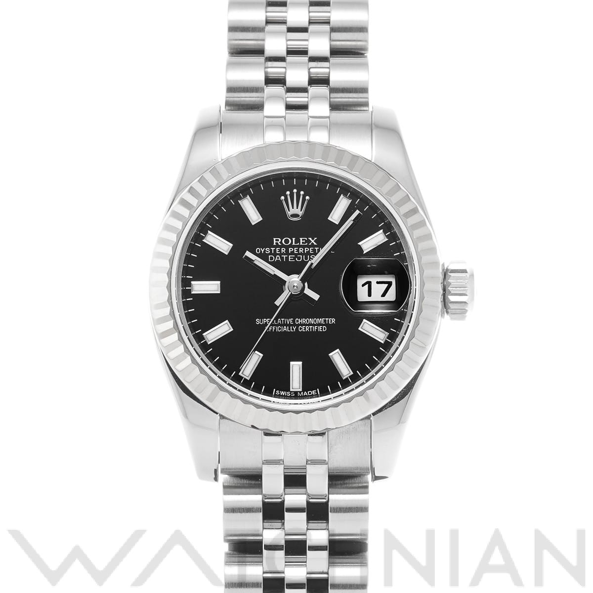 ロレックス レディ デイトジャスト 26 179174 ブラック レディース 時計 【中古】【wristwatch】