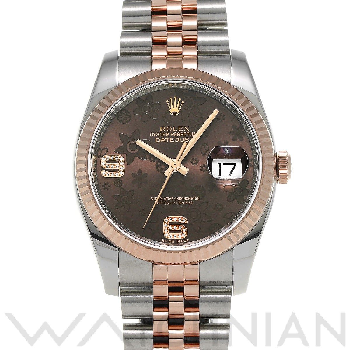 ロレックス デイトジャスト 36 116231 チョコレートフラワー/ダイヤモンド メンズ 時計 【中古】【wristwatch】