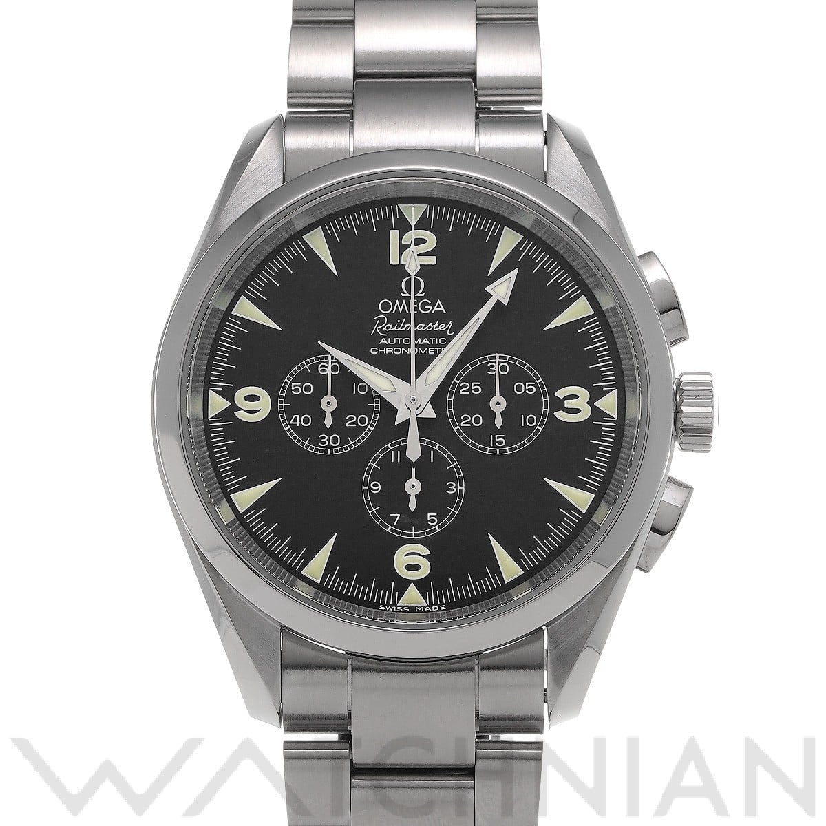 オメガ シーマスター アクアテラ レイルマスター コーアクシャル クロノグラフ 2512.52 ブラック メンズ 時計 【中古】【wristwatch】
