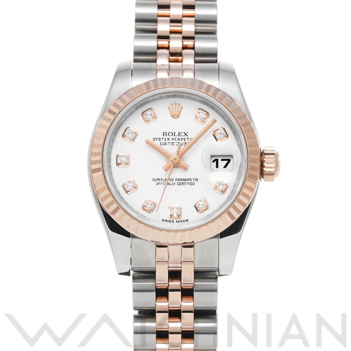 ロレックス デイトジャスト 179171G ホワイト/ダイヤモンド レディース 時計 【中古】【wristwatch】