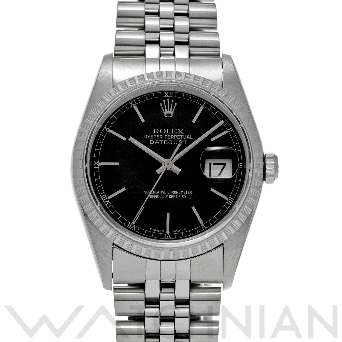 ロレックス デイトジャスト 16220 ブラック メンズ 時計 【中古】【wristwatch】