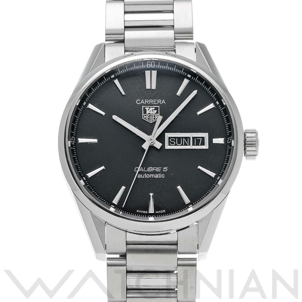 タグ ホイヤー カレラ キャリバー5 デイデイト WAR201A.BA0723 ブラック メンズ 時計 【中古】【wristwatch】