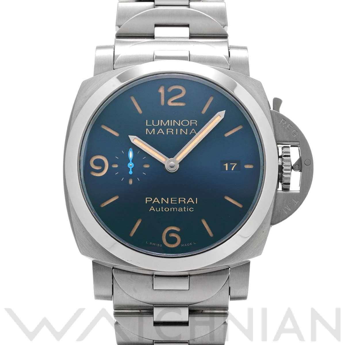 パネライ ルミノールマリーナ 1950 3デイズ アッチャイオ PAM00958 ブルー メンズ 時計 【中古】【wristwatch】