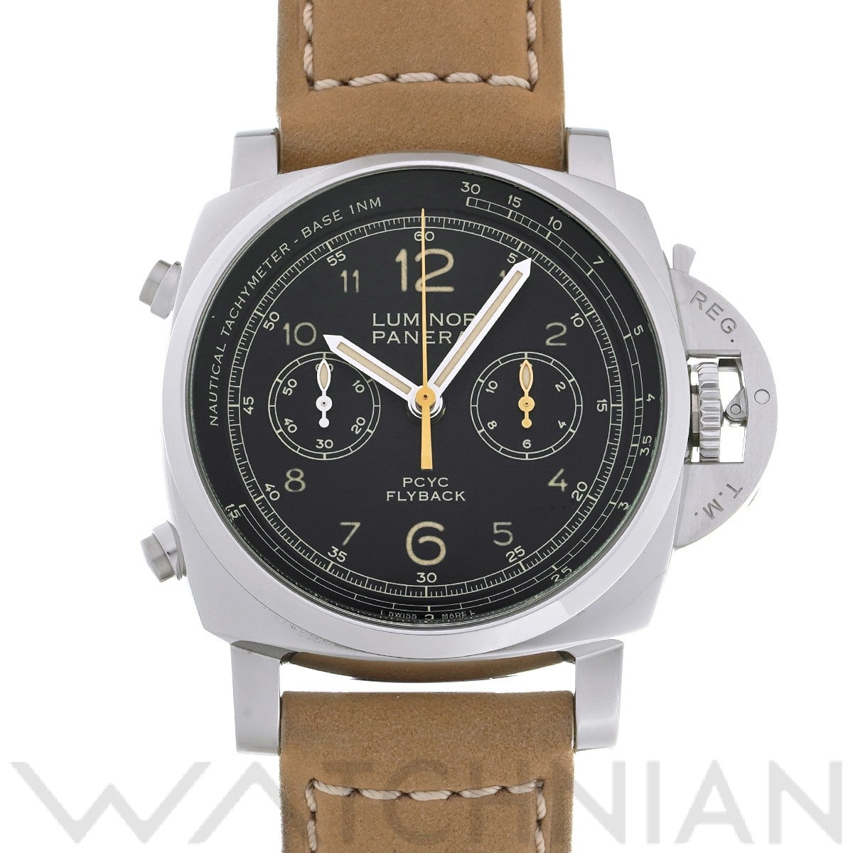 パネライ ルミノール 1950 3デイズ クロノ フライバック アッチャイオ PCYC PAM00653 ブラック メンズ 時計 【中古】【wristwatch】