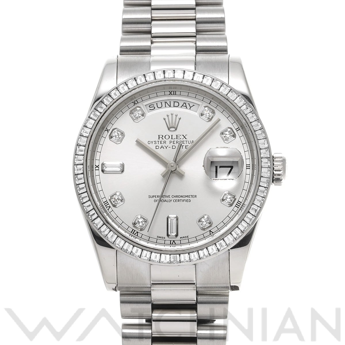ロレックス デイデイト 36 118399 シルバー/ダイヤモンド メンズ 時計 【中古】【wristwatch】
