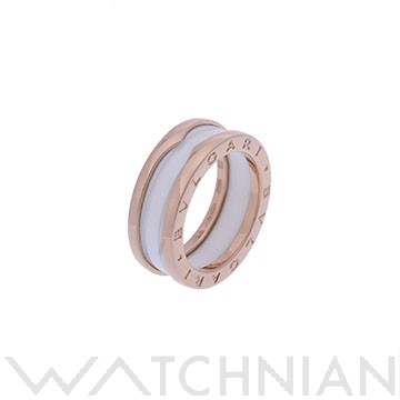 ブルガリ B.ZERO1リング #55 ゴールド K18ピンクゴールド PG/ホワイトセラミック レディース ジュエリー 【中古】【jewelry】