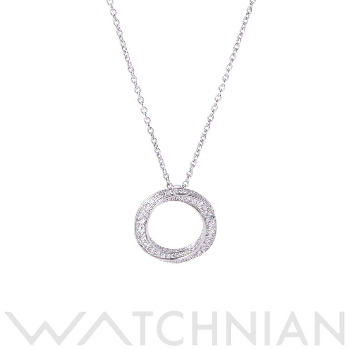 グラフ スパイラルパヴェダイヤ ネックレス シルバー K18ホワイトゴールド WG レディース ジュエリー 【中古】【jewelry】