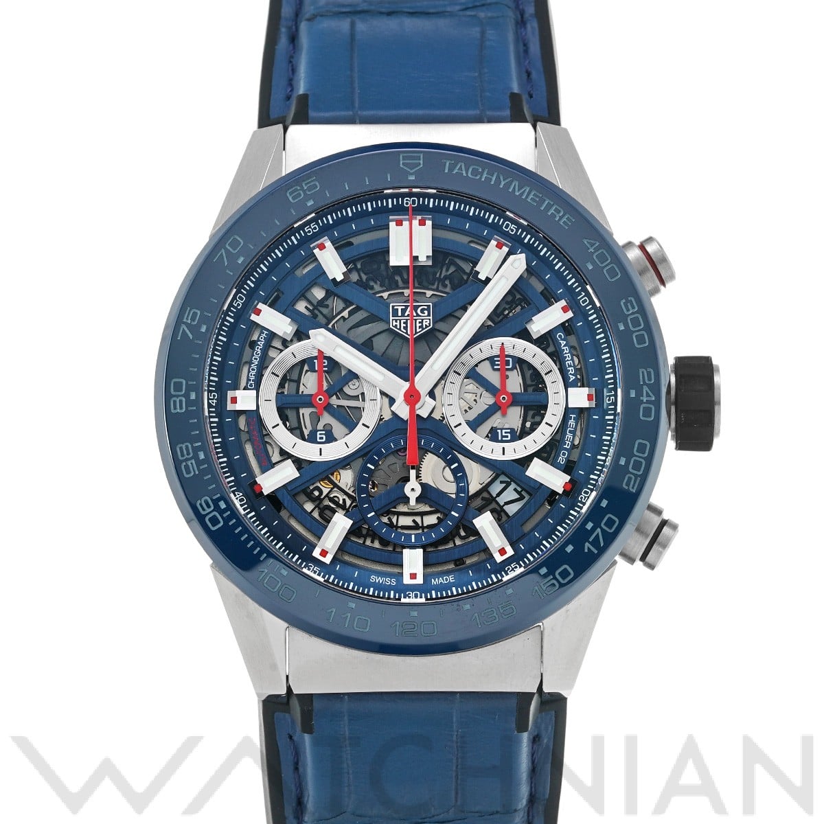 タグ ホイヤー カレラ キャリバーホイヤー02 クロノグラフ CBG2A11.FC6460 ブルー メンズ 時計 【中古】【wristwatch】