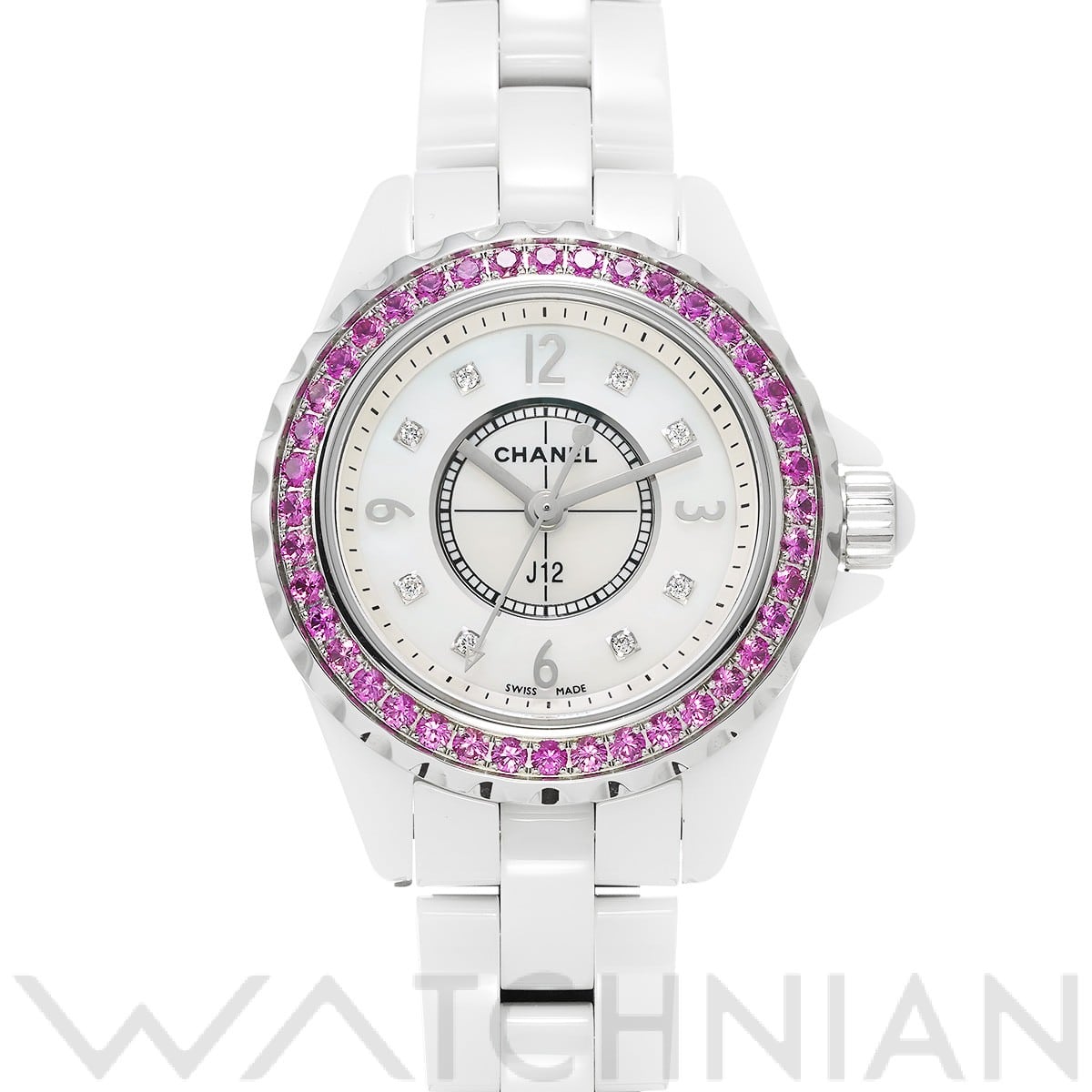 シャネル J12 29MM H3243 ホワイトシェル/ダイヤモンド レディース 時計 【中古】【wristwatch】