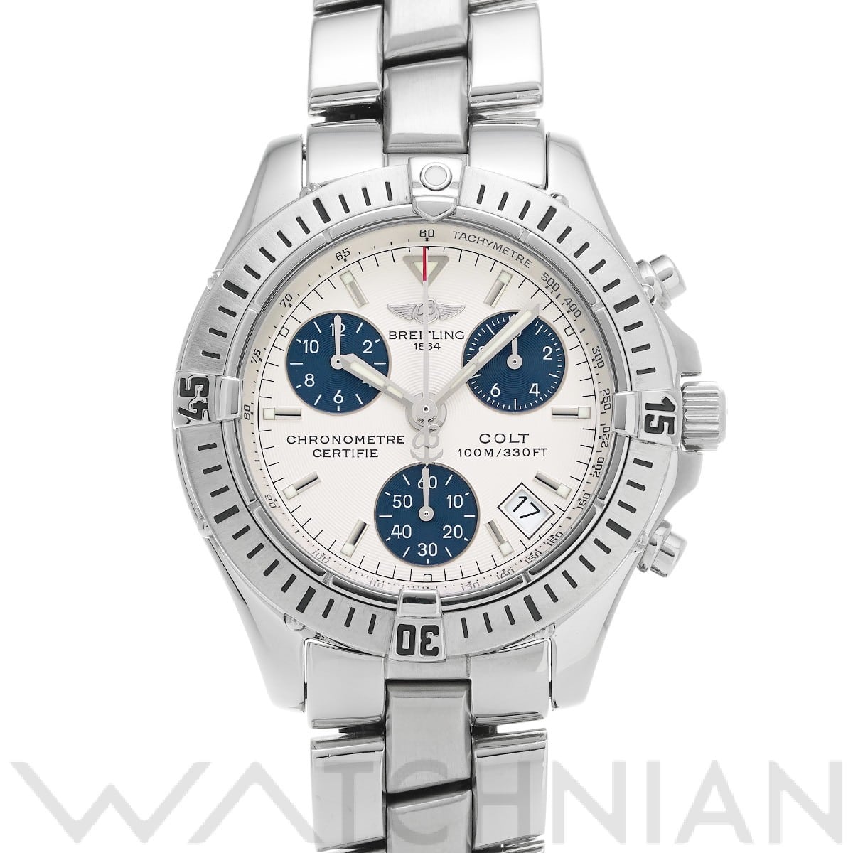 ブライトリング クロノ コルト クォーツ A735G21FA シルバー/ブルー メンズ 時計 【中古】【wristwatch】