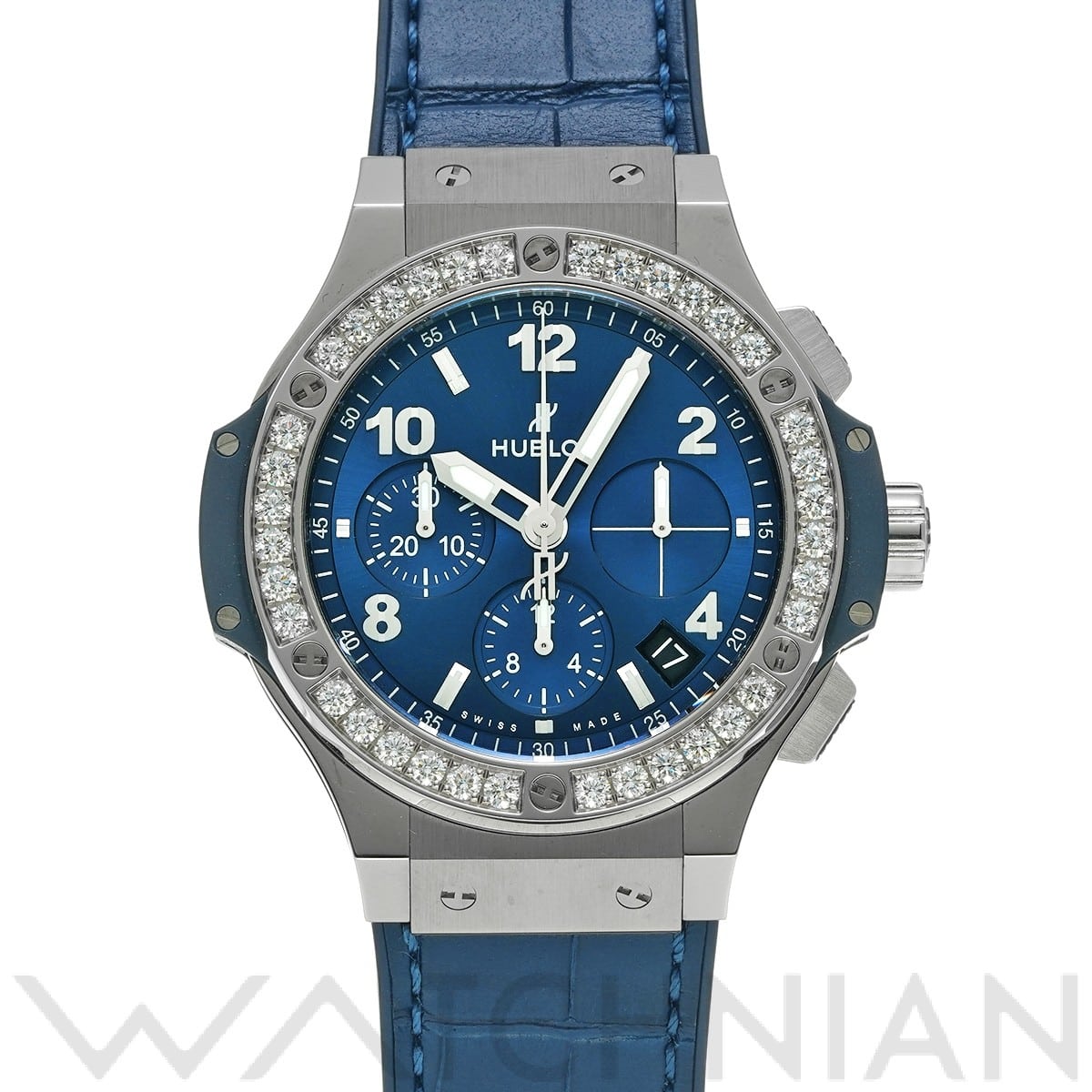 ウブロ ビッグバン スチール ブルー ダイヤモンド 341.SX.7170.LR.1204 ブルー メンズ 時計 【中古】【wristwatch】