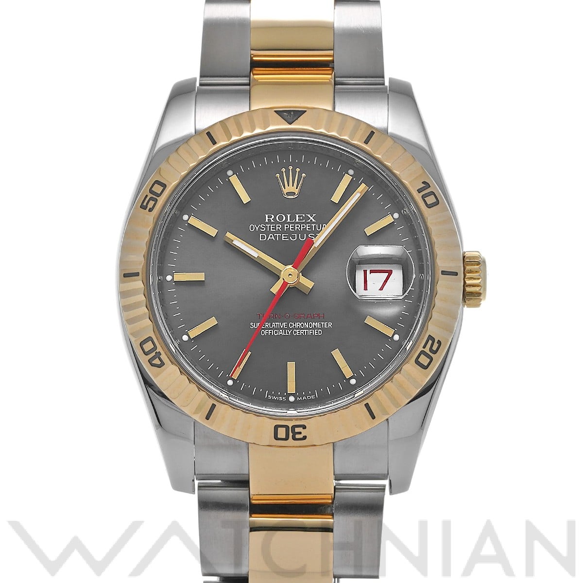 ロレックス デイトジャスト ターノグラフ 116263 グレー メンズ 時計 【中古】【wristwatch】