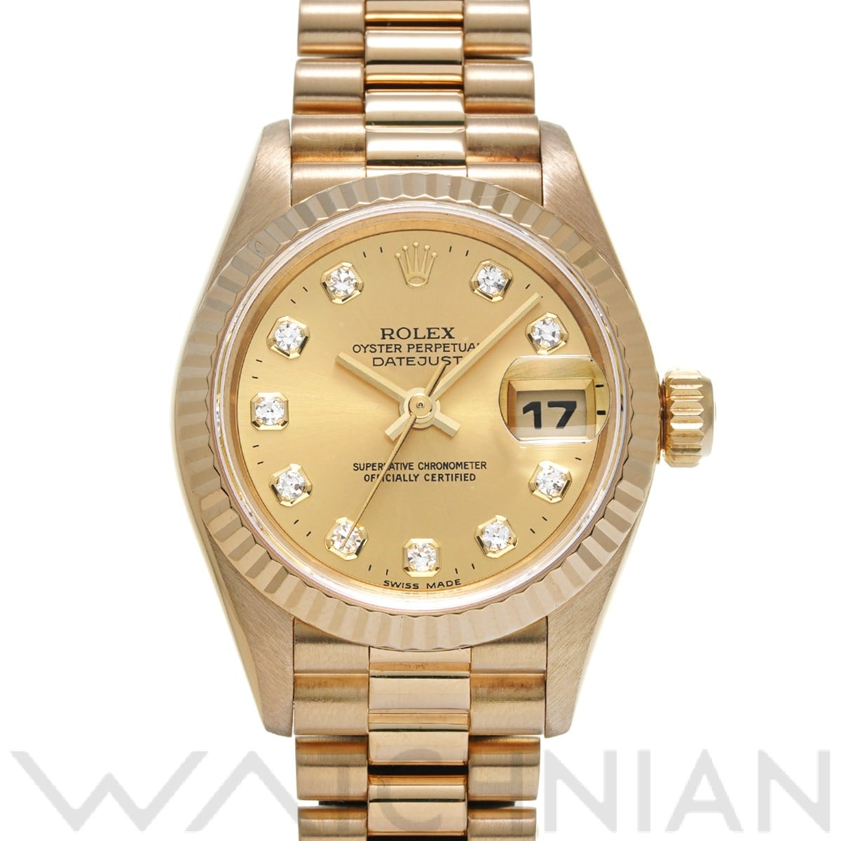 ロレックス デイトジャスト 69178G シャンパン/ダイヤモンド レディース 時計 【中古】【wristwatch】